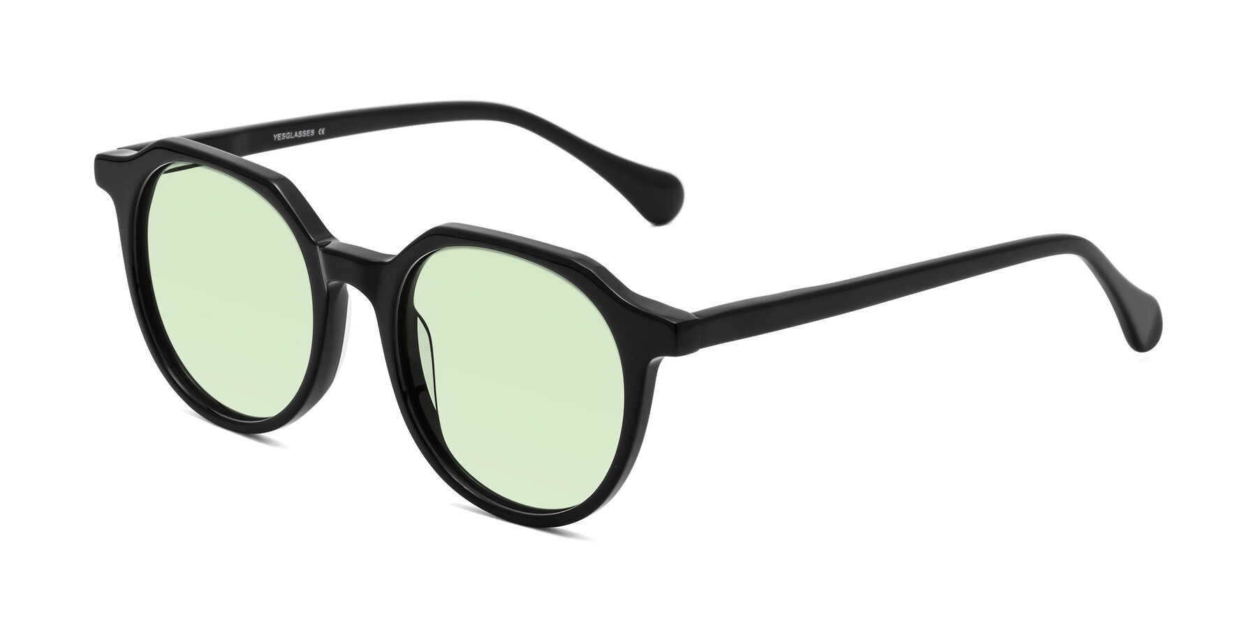 Angle of Payper in Black with Light Green Tinted Lenses