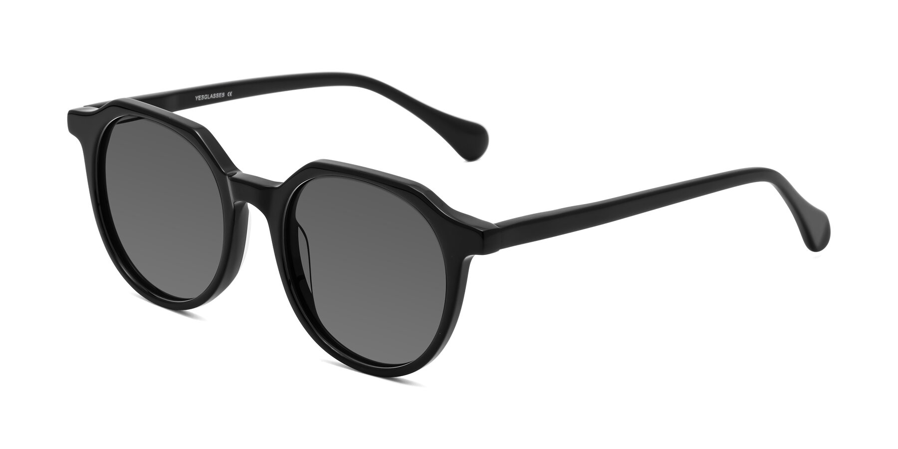 Angle of Payper in Black with Medium Gray Tinted Lenses