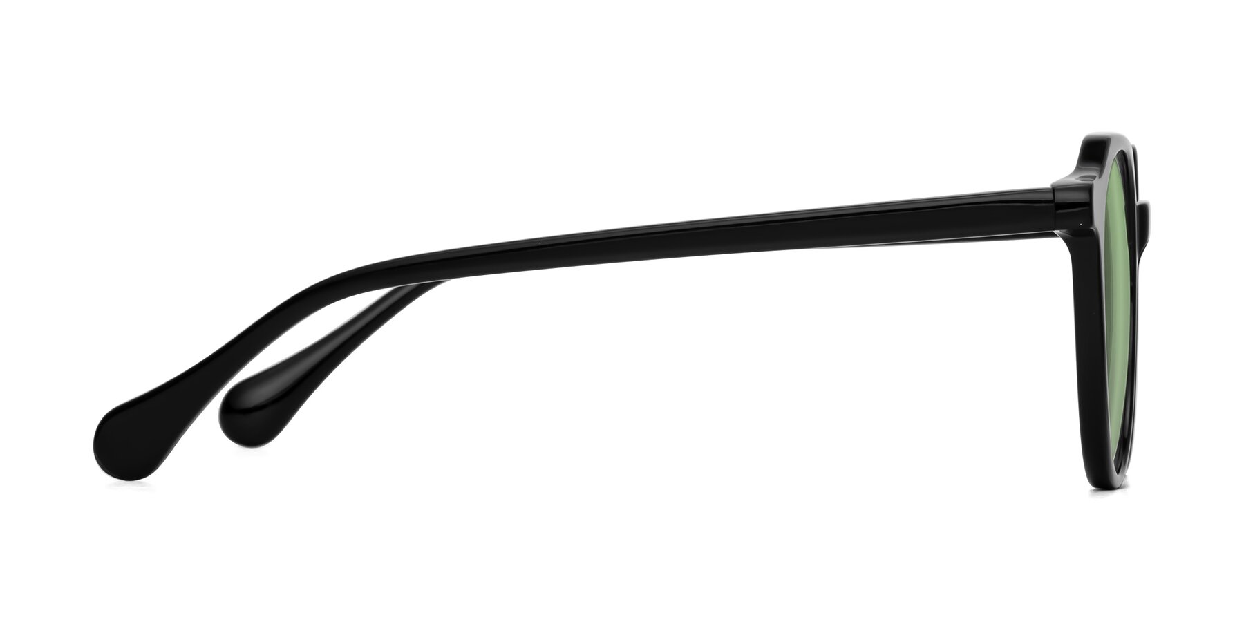 Side of Payper in Black with Medium Green Tinted Lenses