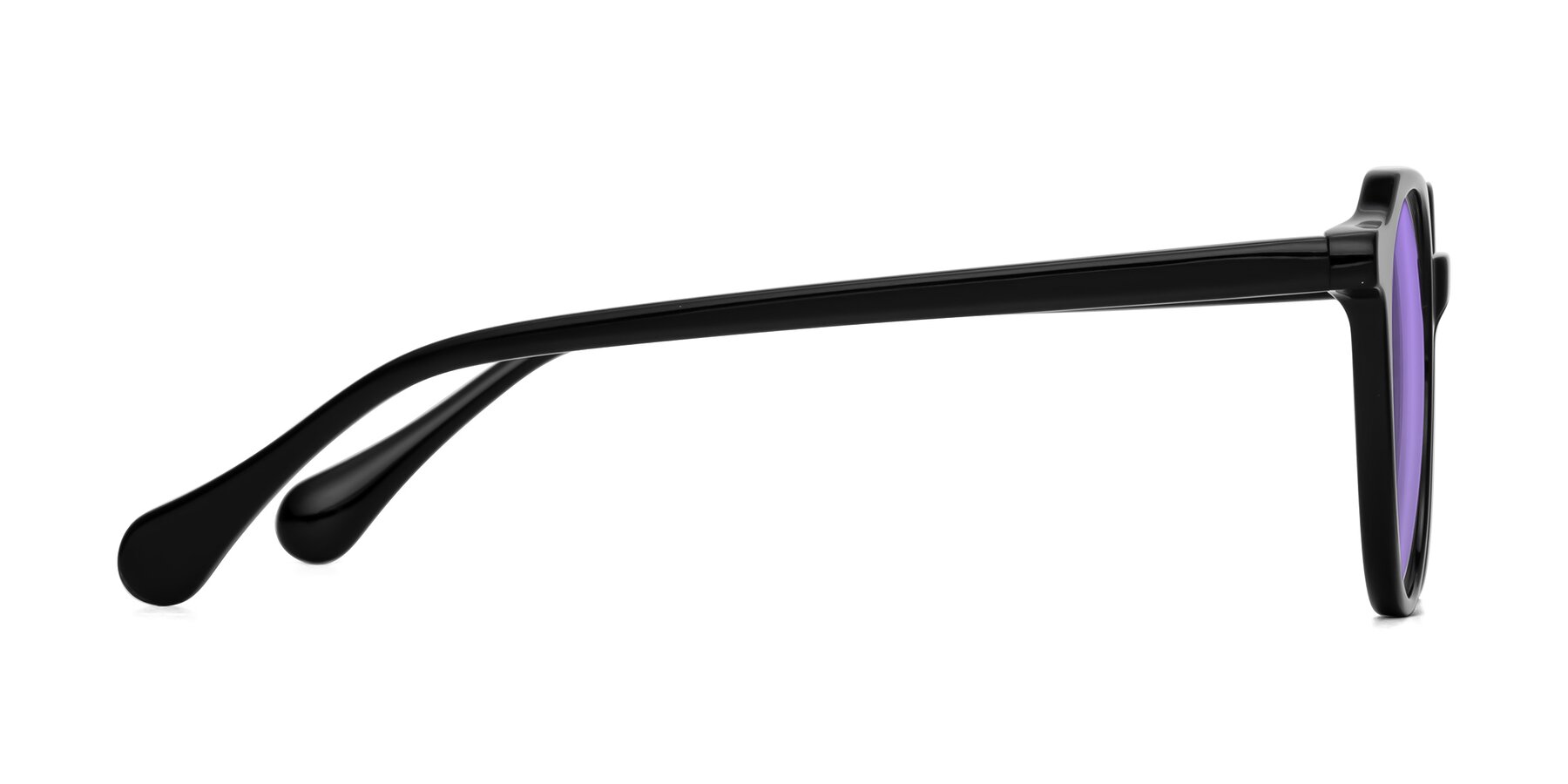 Side of Payper in Black with Medium Purple Tinted Lenses