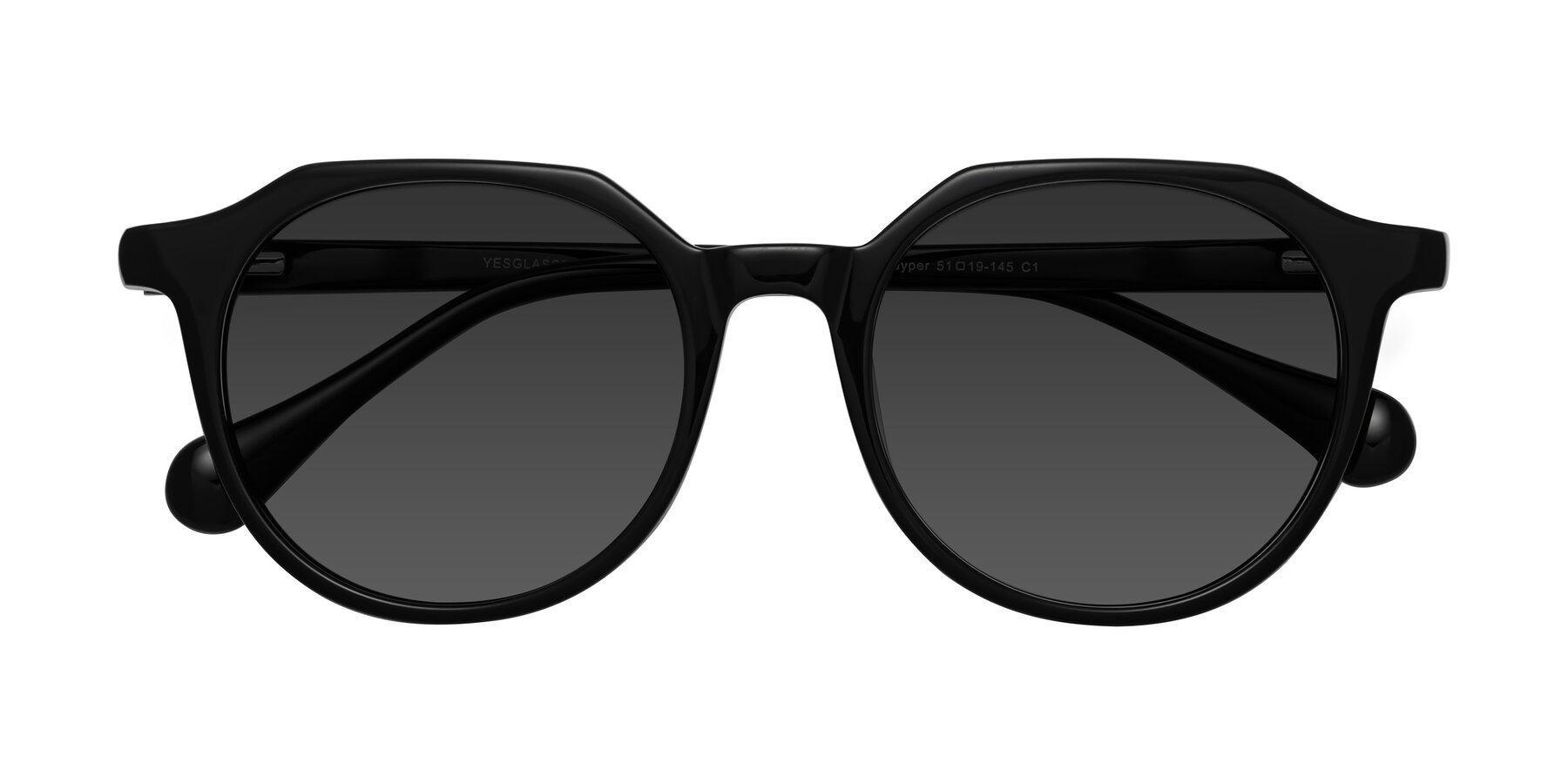 Folded Front of Payper in Black with Gray Tinted Lenses