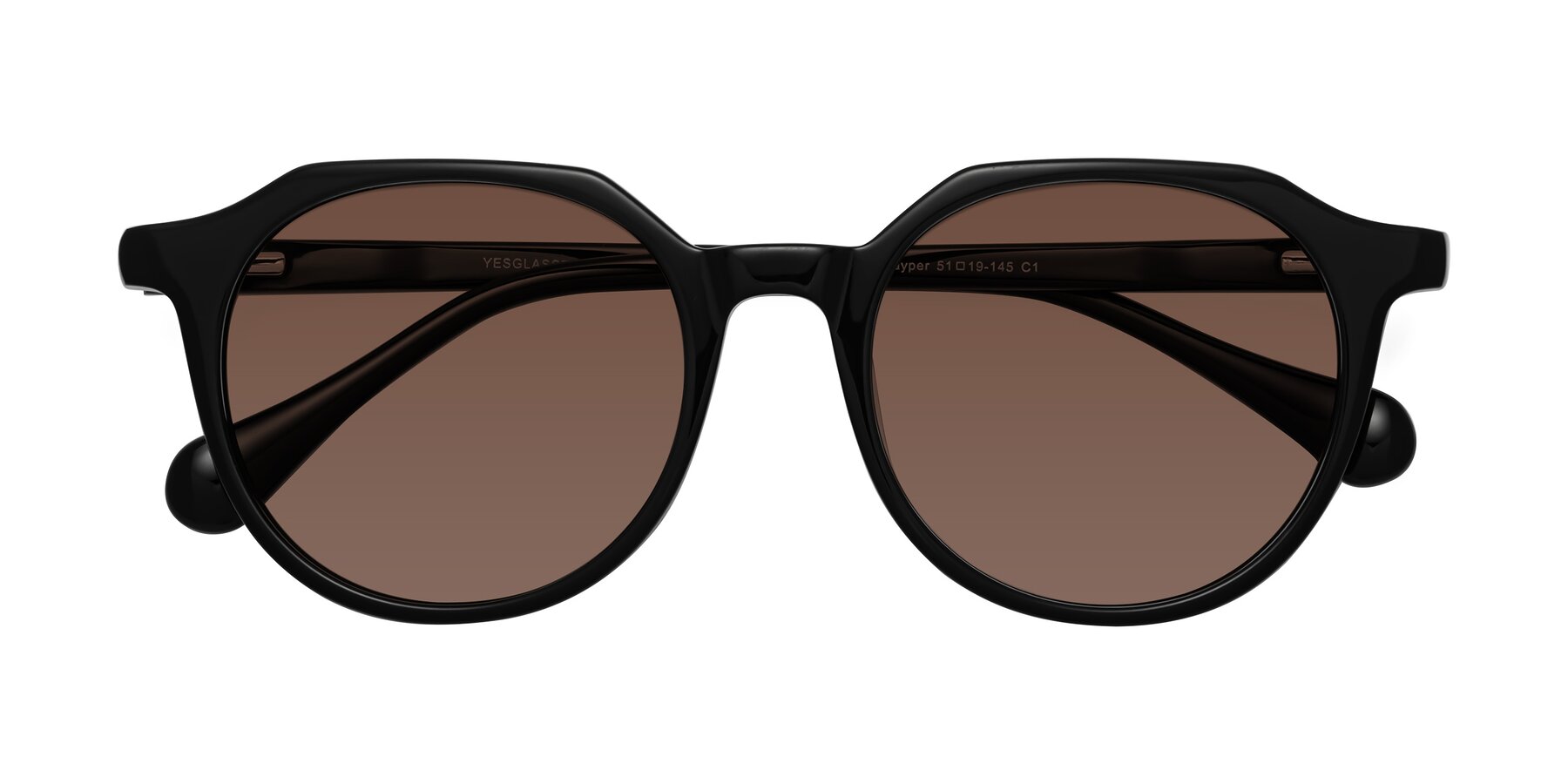 Folded Front of Payper in Black with Brown Tinted Lenses