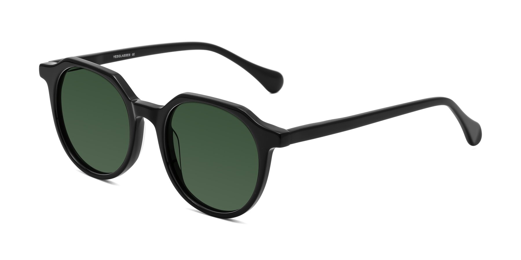 Angle of Payper in Black with Green Tinted Lenses