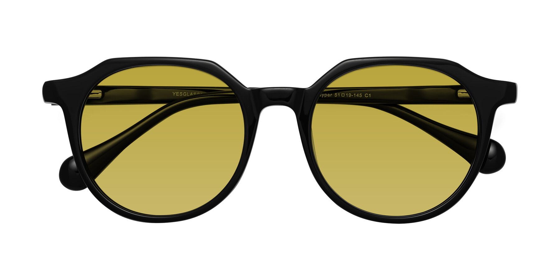 Folded Front of Payper in Black with Champagne Tinted Lenses