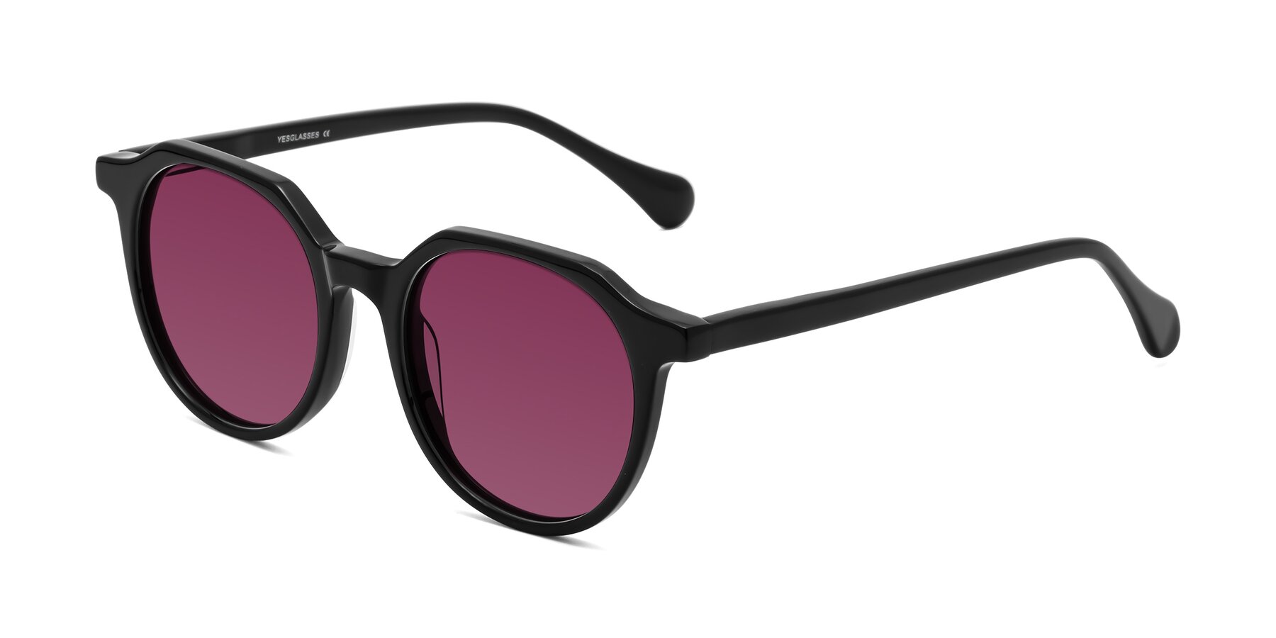 Angle of Payper in Black with Wine Tinted Lenses