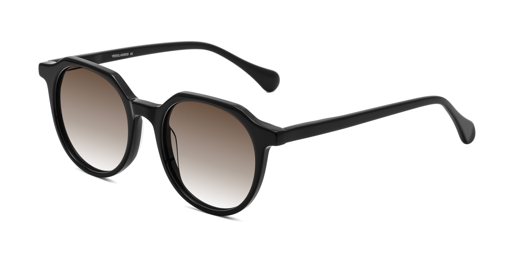 Angle of Payper in Black with Brown Gradient Lenses