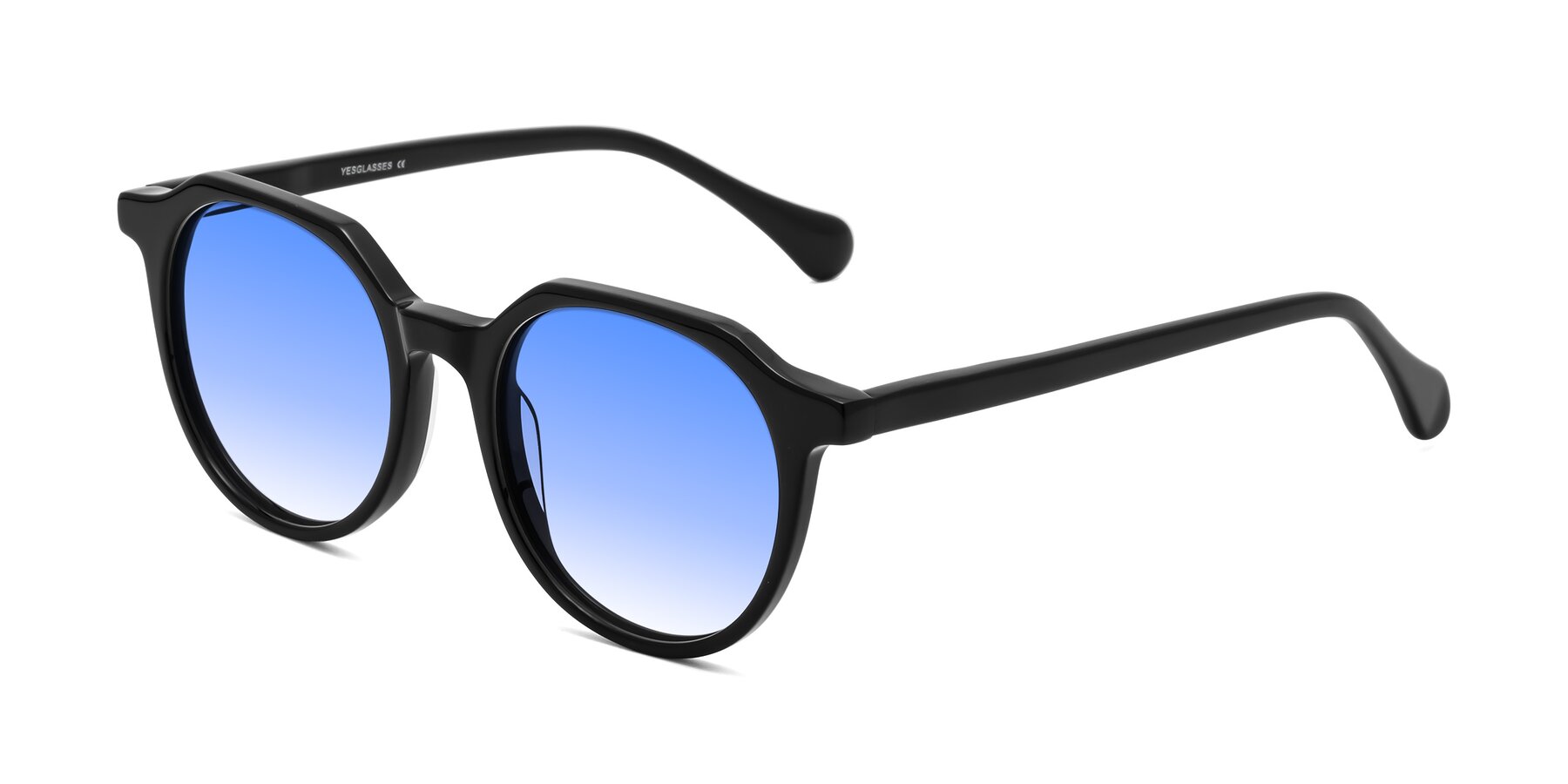 Angle of Payper in Black with Blue Gradient Lenses