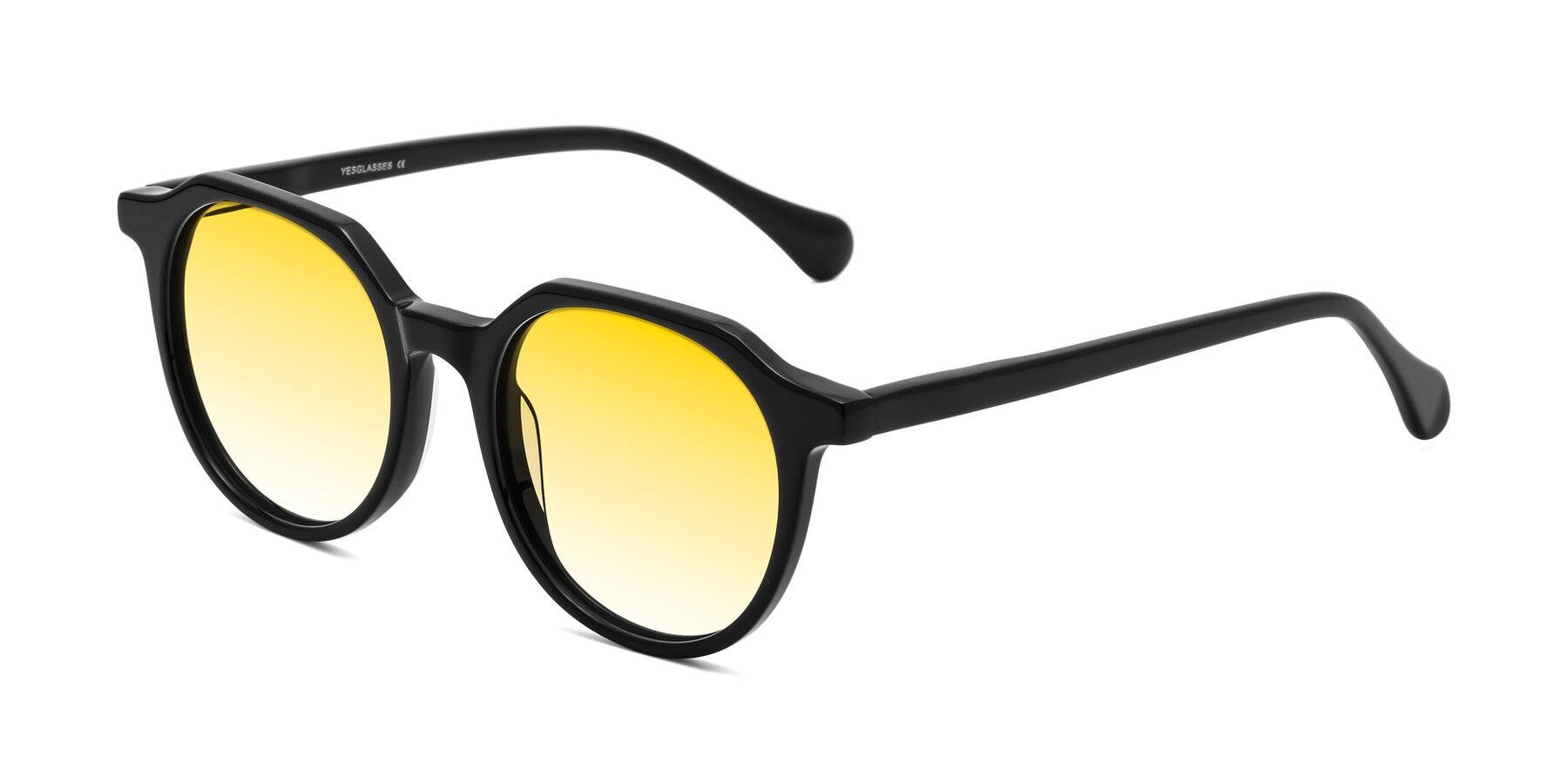 Angle of Payper in Black with Yellow Gradient Lenses