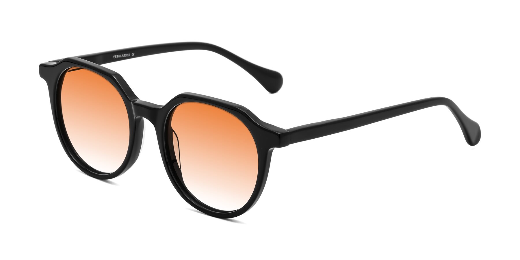 Angle of Payper in Black with Orange Gradient Lenses