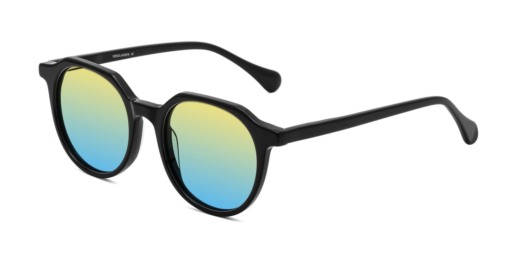 Angle of Payper in Black with Yellow / Blue Gradient Lenses