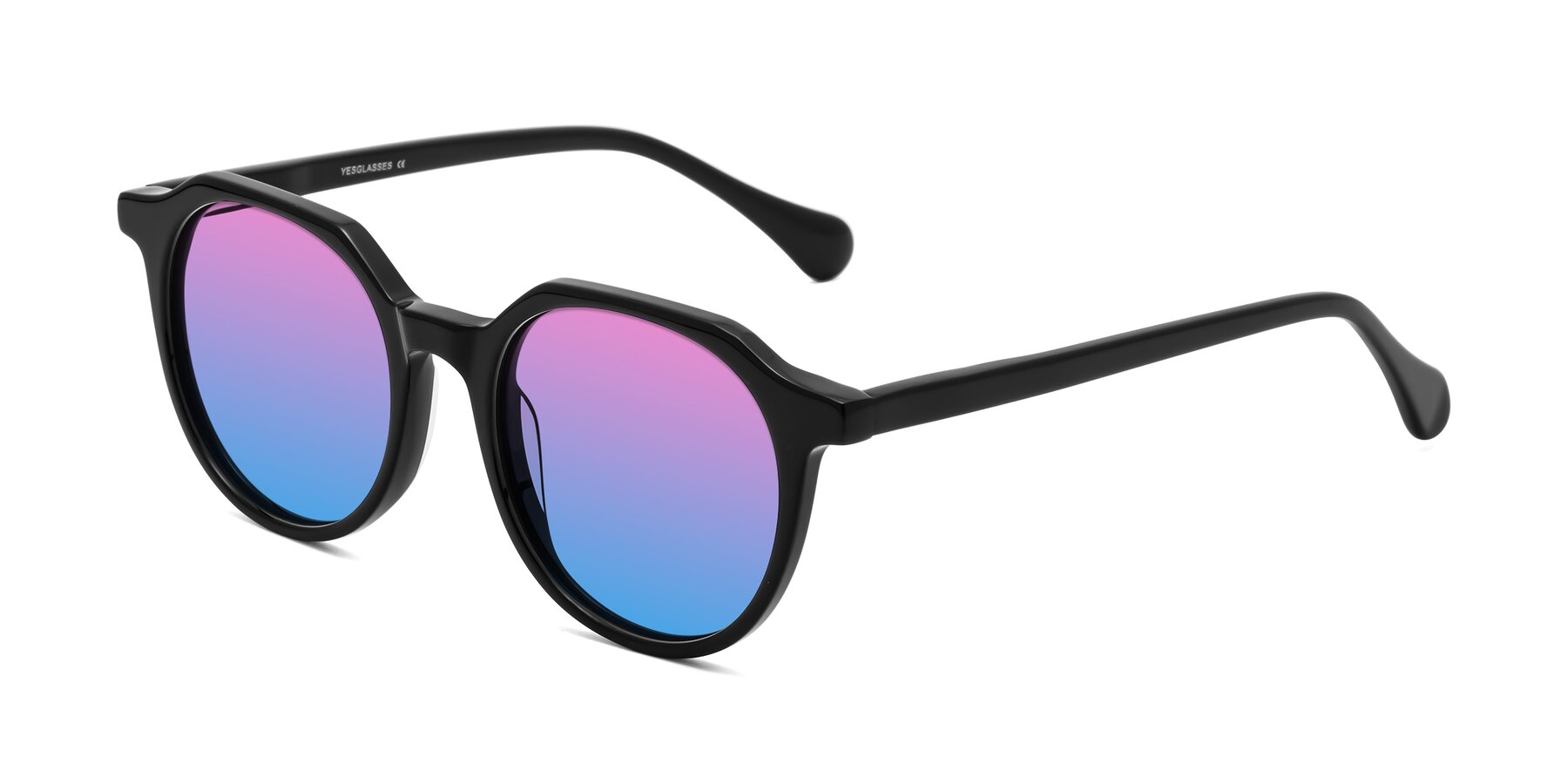 Angle of Payper in Black with Pink / Blue Gradient Lenses