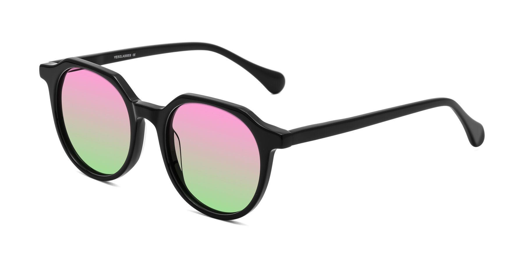 Angle of Payper in Black with Pink / Green Gradient Lenses