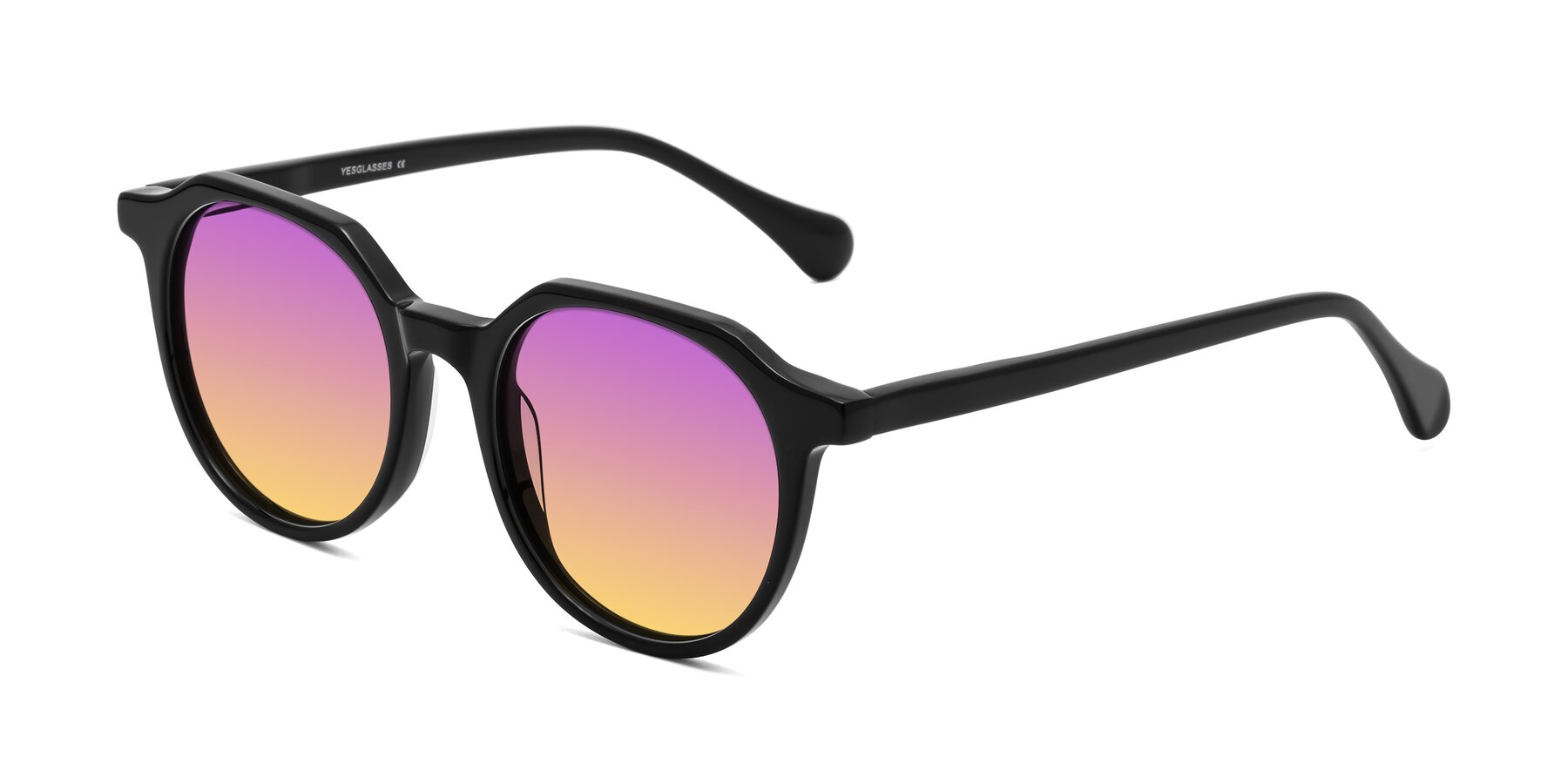 Angle of Payper in Black with Purple / Yellow Gradient Lenses