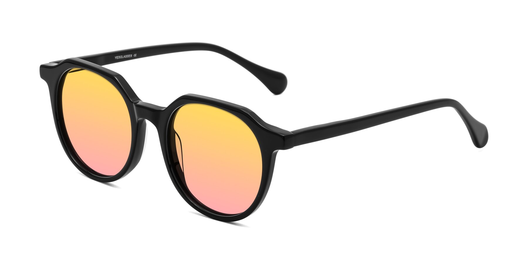 Angle of Payper in Black with Yellow / Pink Gradient Lenses