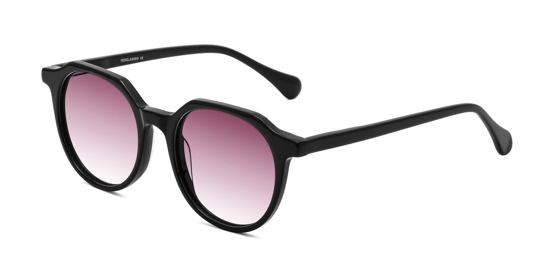 Angle of Payper in Black with Wine Gradient Lenses