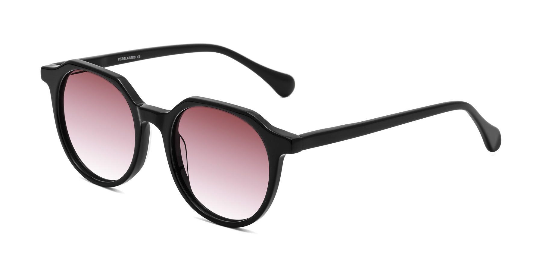 Angle of Payper in Black with Garnet Gradient Lenses