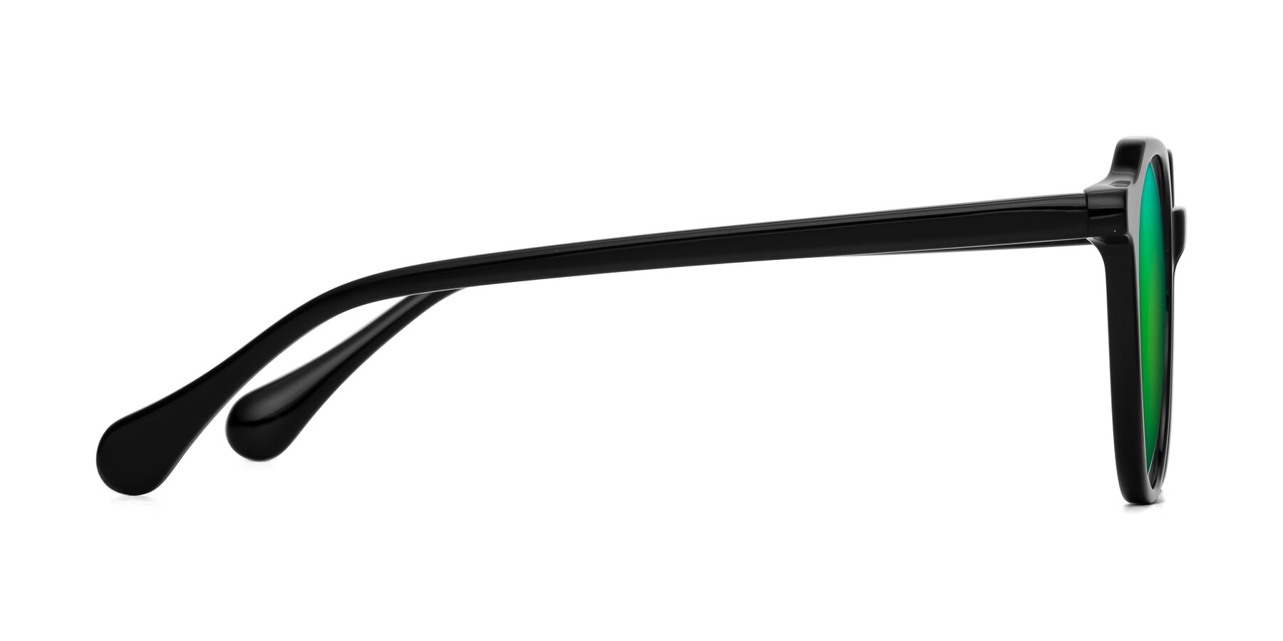 Side of Payper in Black with Green Mirrored Lenses