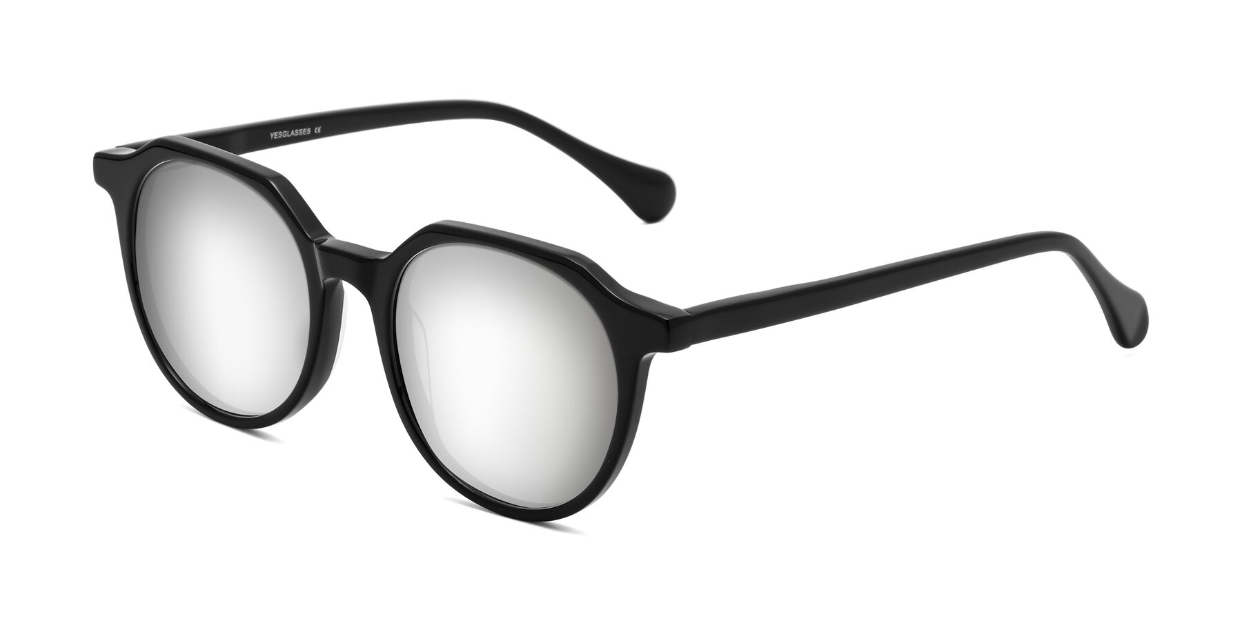 Angle of Payper in Black with Silver Mirrored Lenses