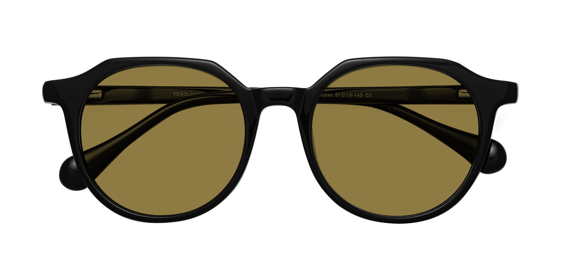 Folded Front of Payper in Black with Brown Polarized Lenses