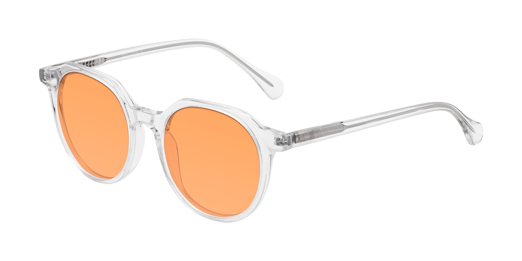 Angle of Payper in Clear with Medium Orange Tinted Lenses