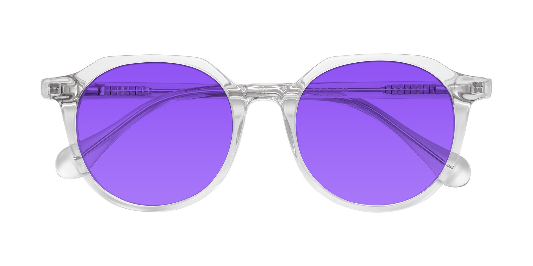 Folded Front of Payper in Clear with Purple Tinted Lenses