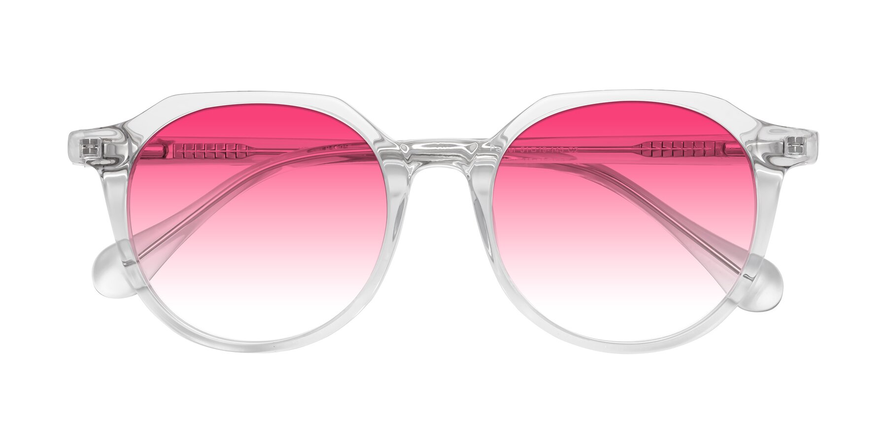 Folded Front of Payper in Clear with Pink Gradient Lenses