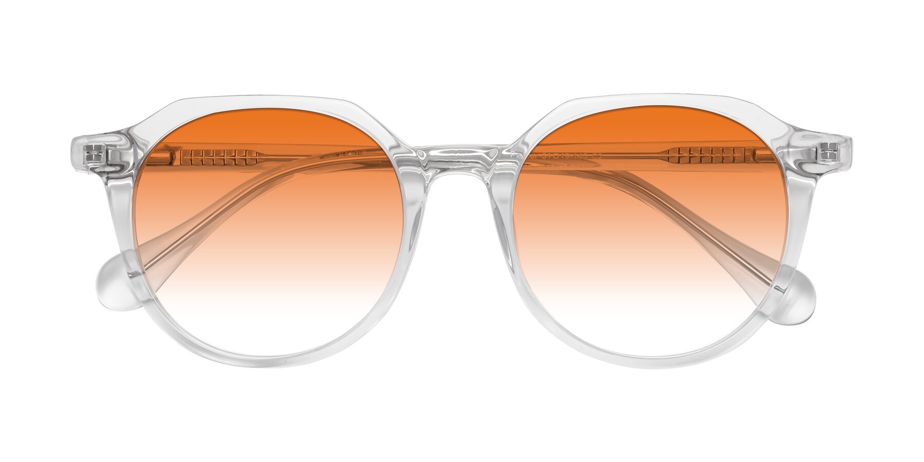 Folded Front of Payper in Clear with Orange Gradient Lenses