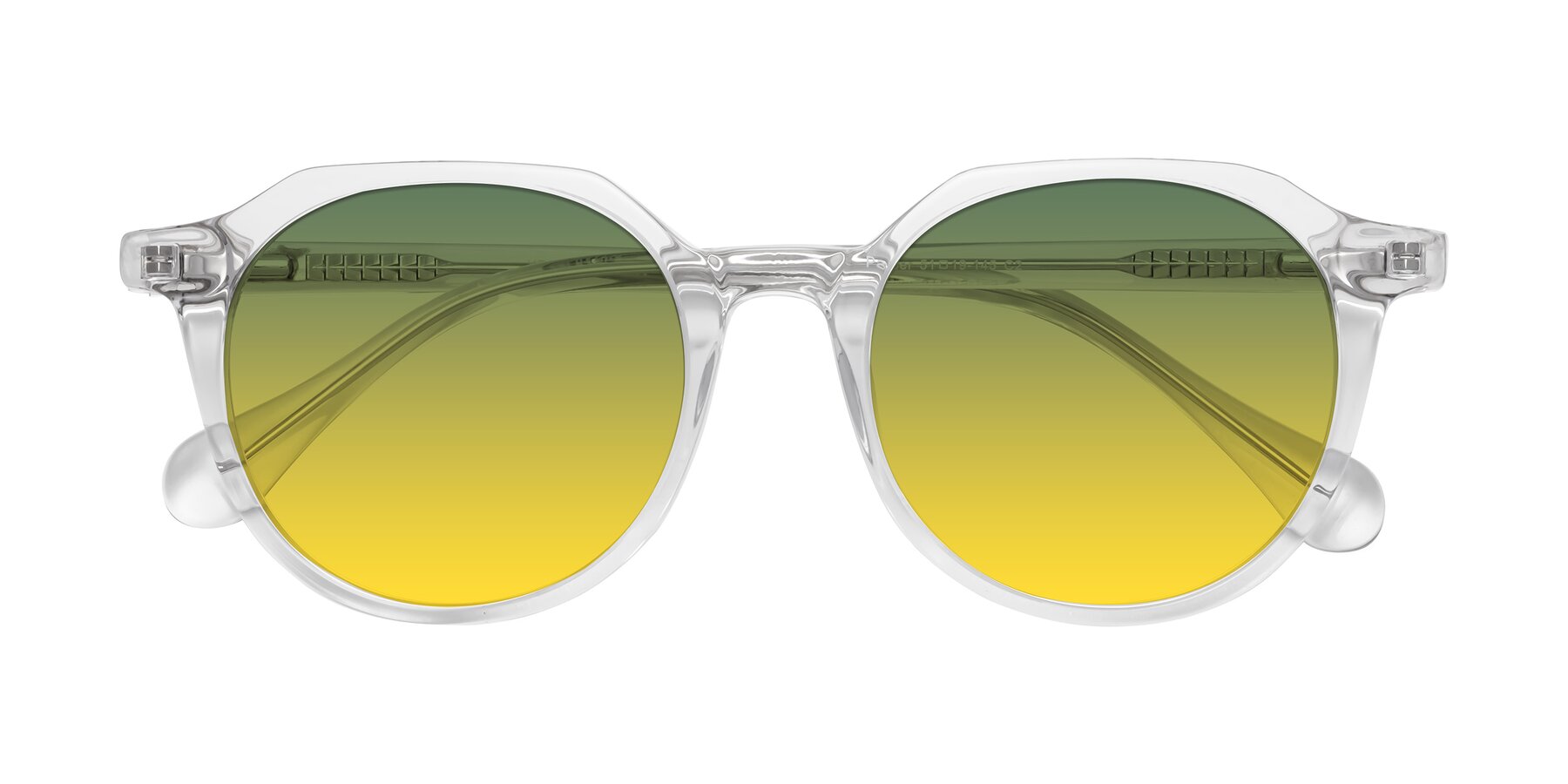 Folded Front of Payper in Clear with Green / Yellow Gradient Lenses