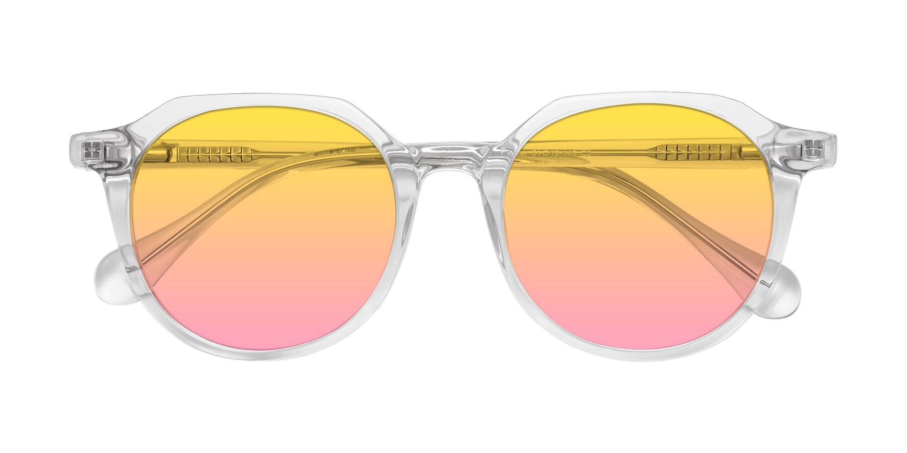 Folded Front of Payper in Clear with Yellow / Pink Gradient Lenses