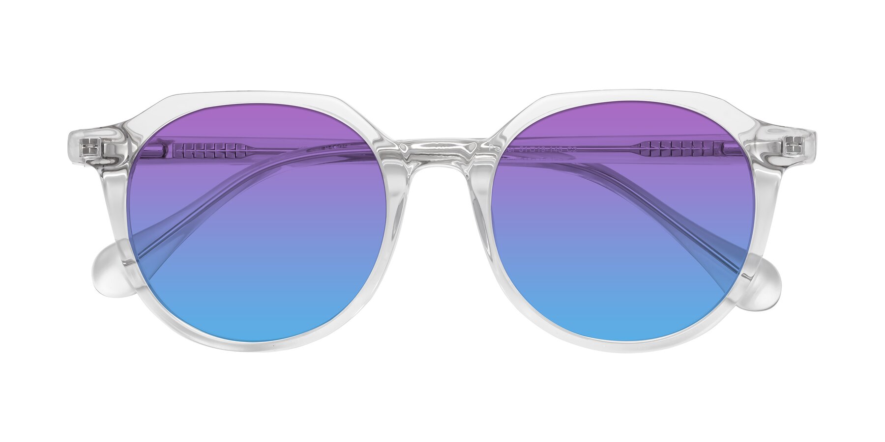 Folded Front of Payper in Clear with Purple / Blue Gradient Lenses