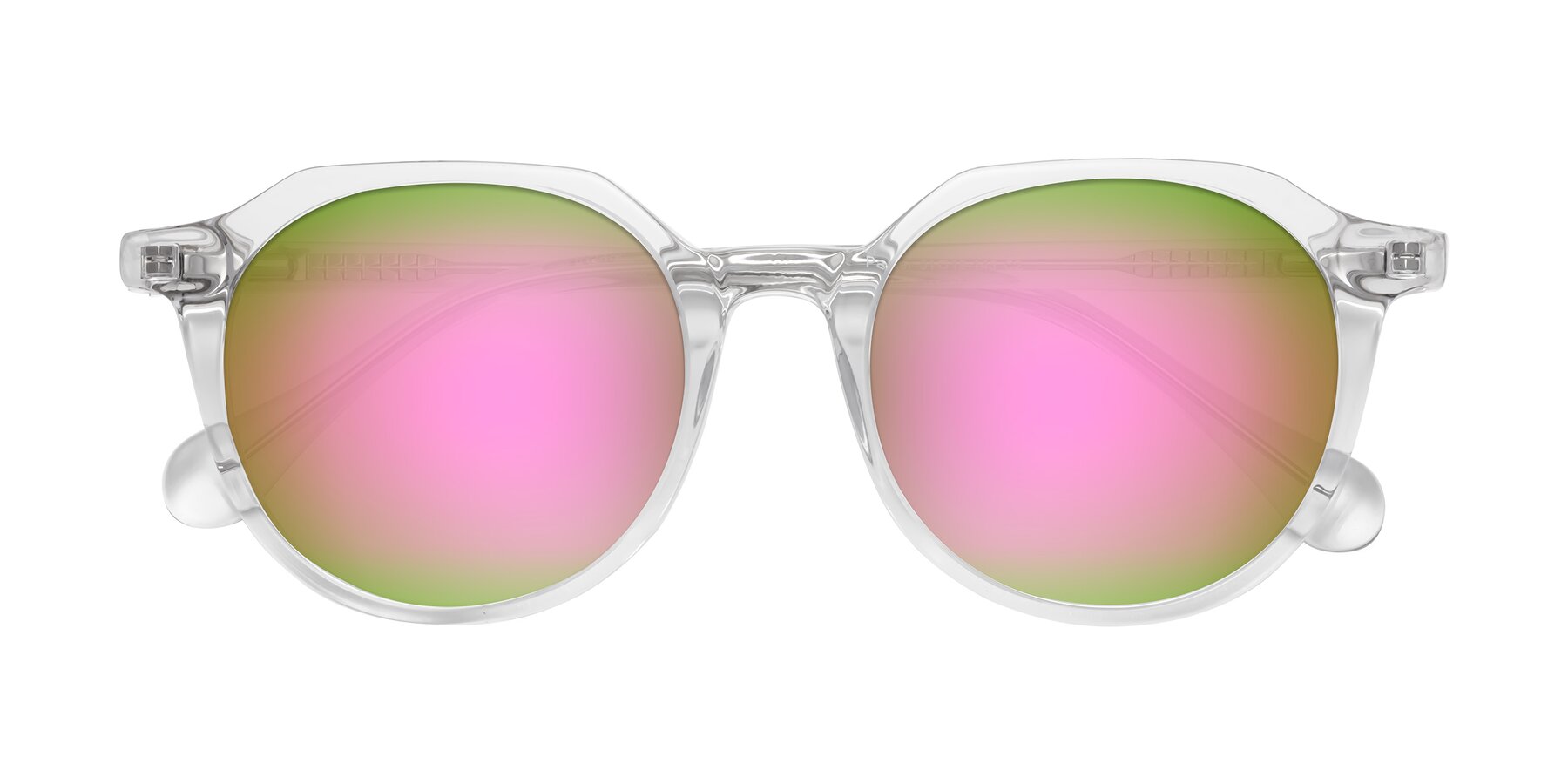 Folded Front of Payper in Clear with Pink Mirrored Lenses