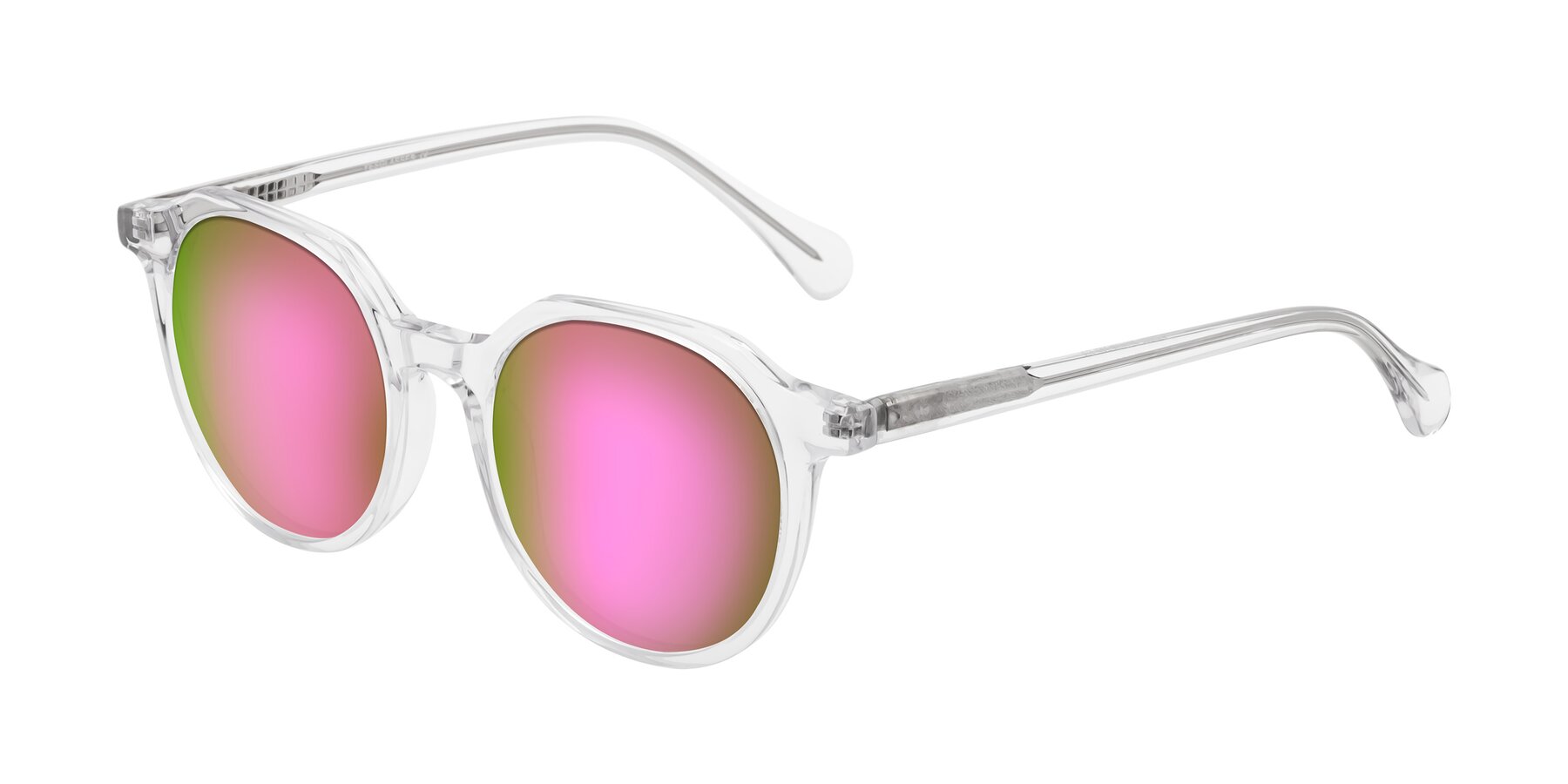 Angle of Payper in Clear with Pink Mirrored Lenses