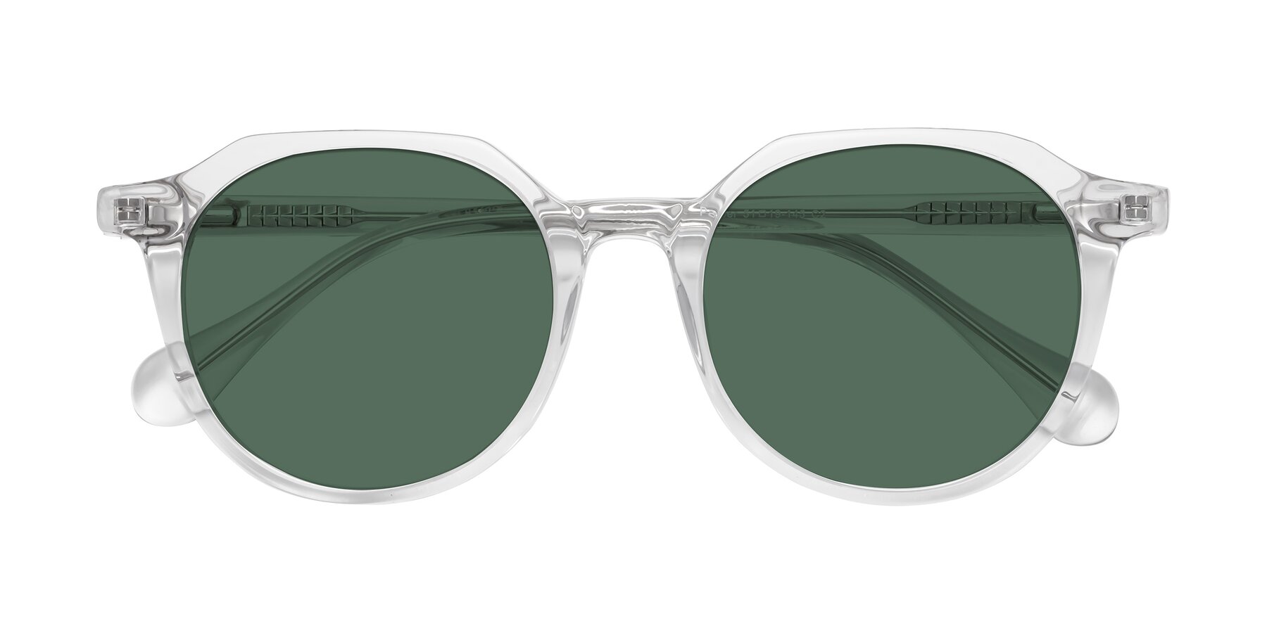 Folded Front of Payper in Clear with Green Polarized Lenses