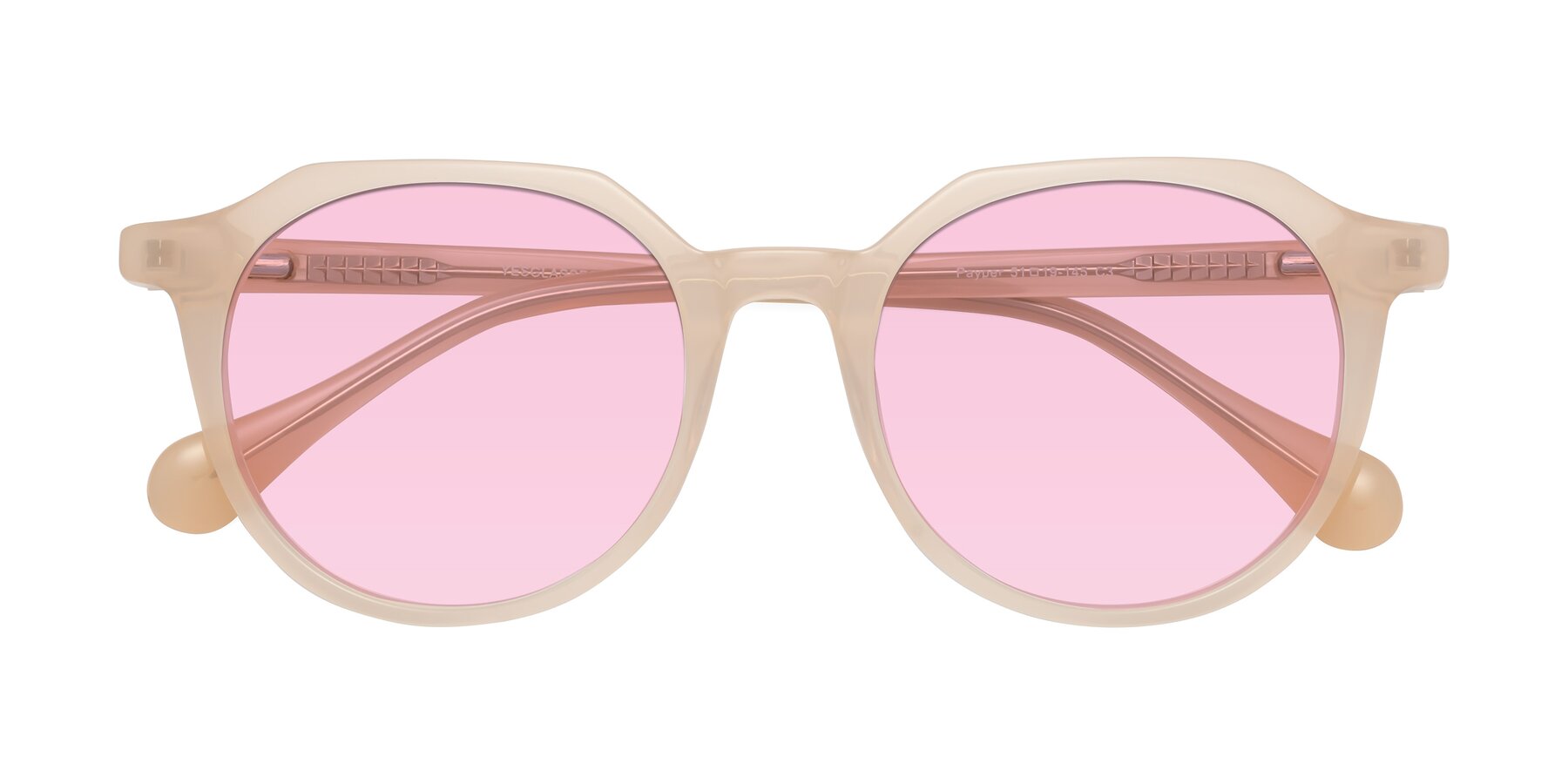 Folded Front of Payper in Pale Pink with Light Pink Tinted Lenses