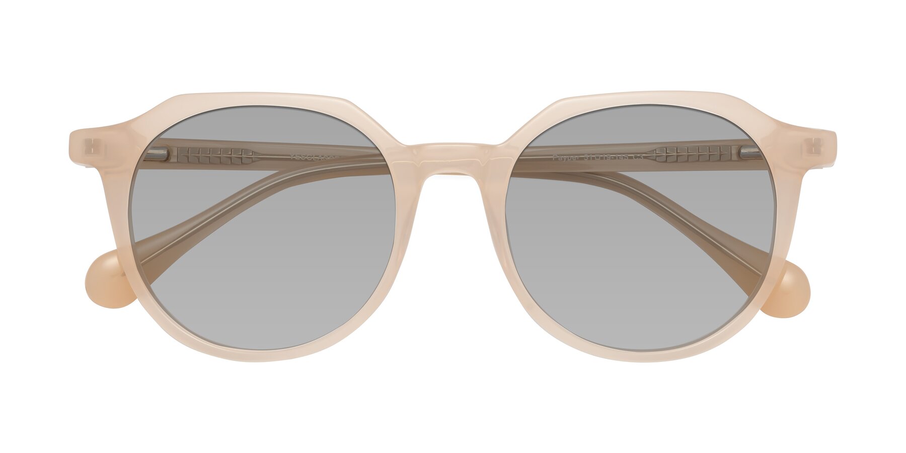 Folded Front of Payper in Pale Pink with Light Gray Tinted Lenses