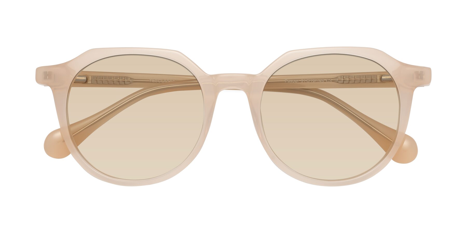 Folded Front of Payper in Pale Pink with Light Brown Tinted Lenses