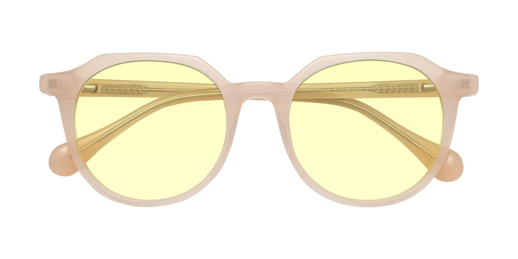 Folded Front of Payper in Pale Pink with Light Yellow Tinted Lenses