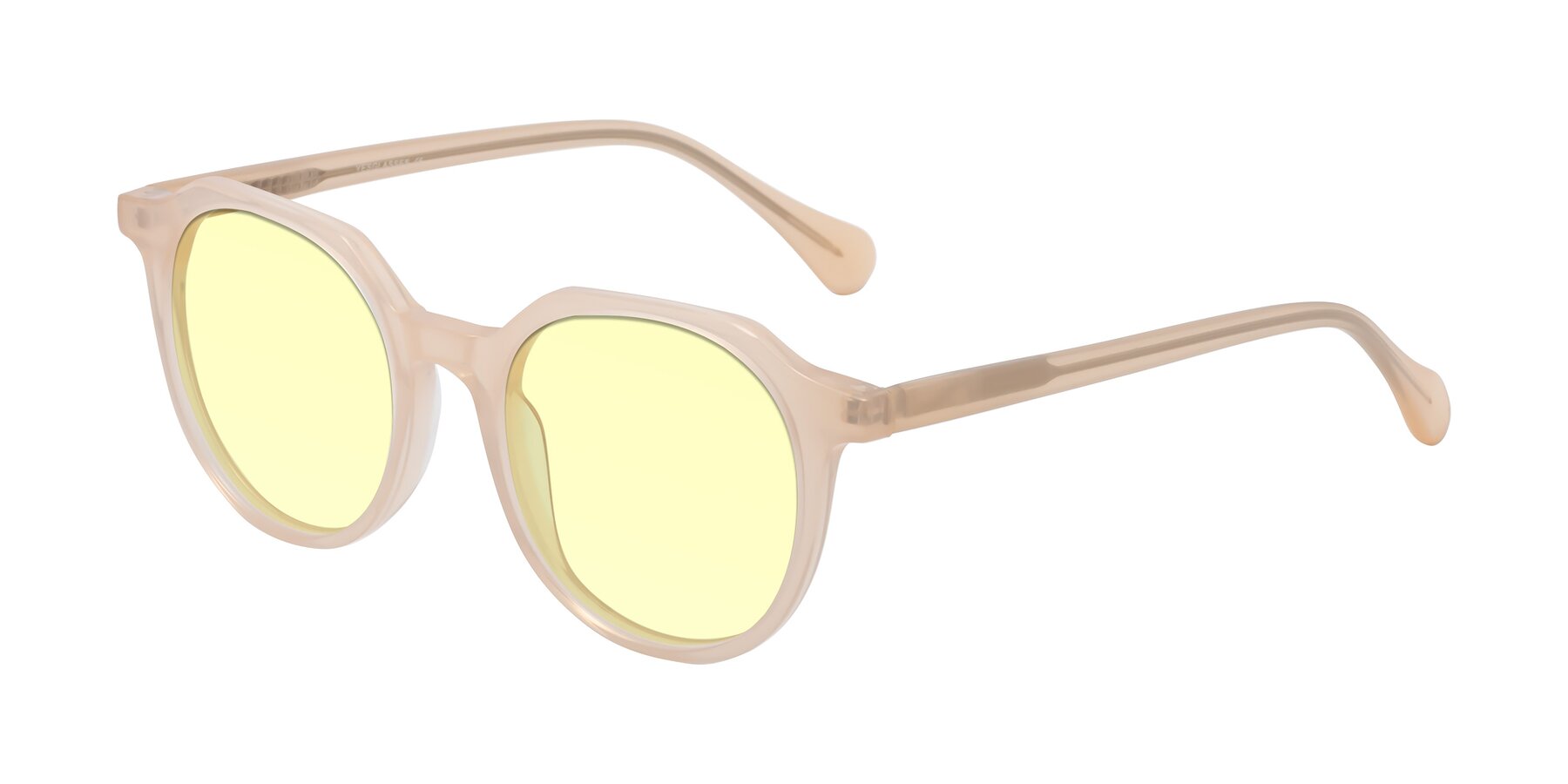 Angle of Payper in Pale Pink with Light Yellow Tinted Lenses