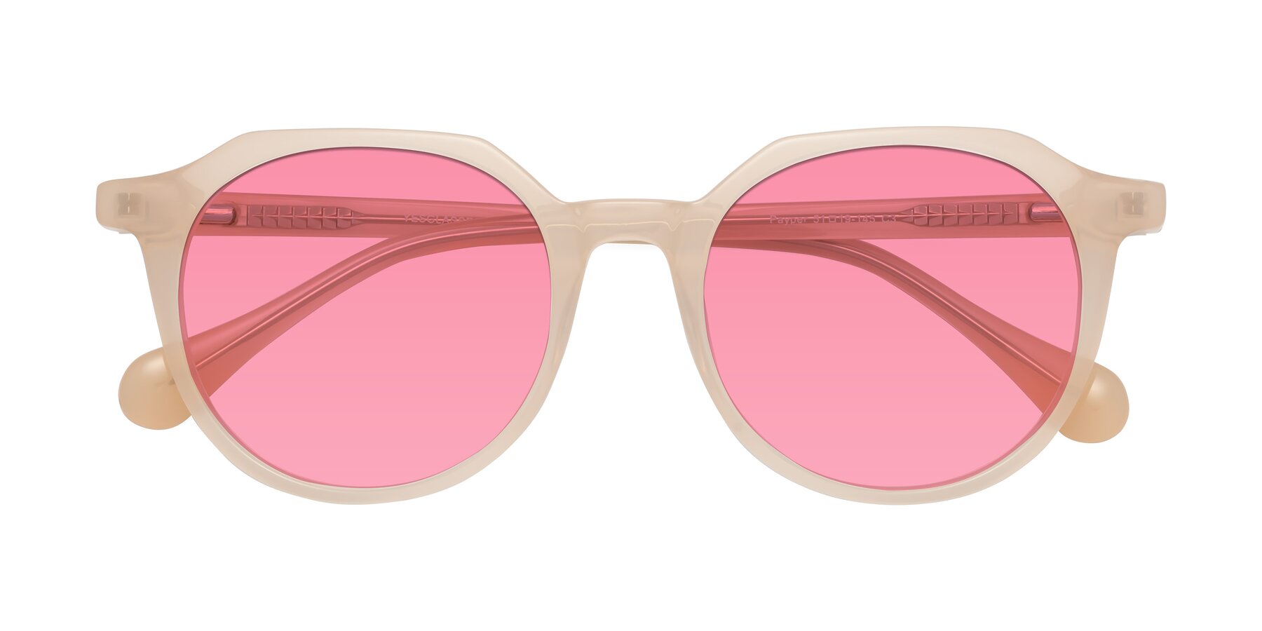 Folded Front of Payper in Pale Pink with Pink Tinted Lenses