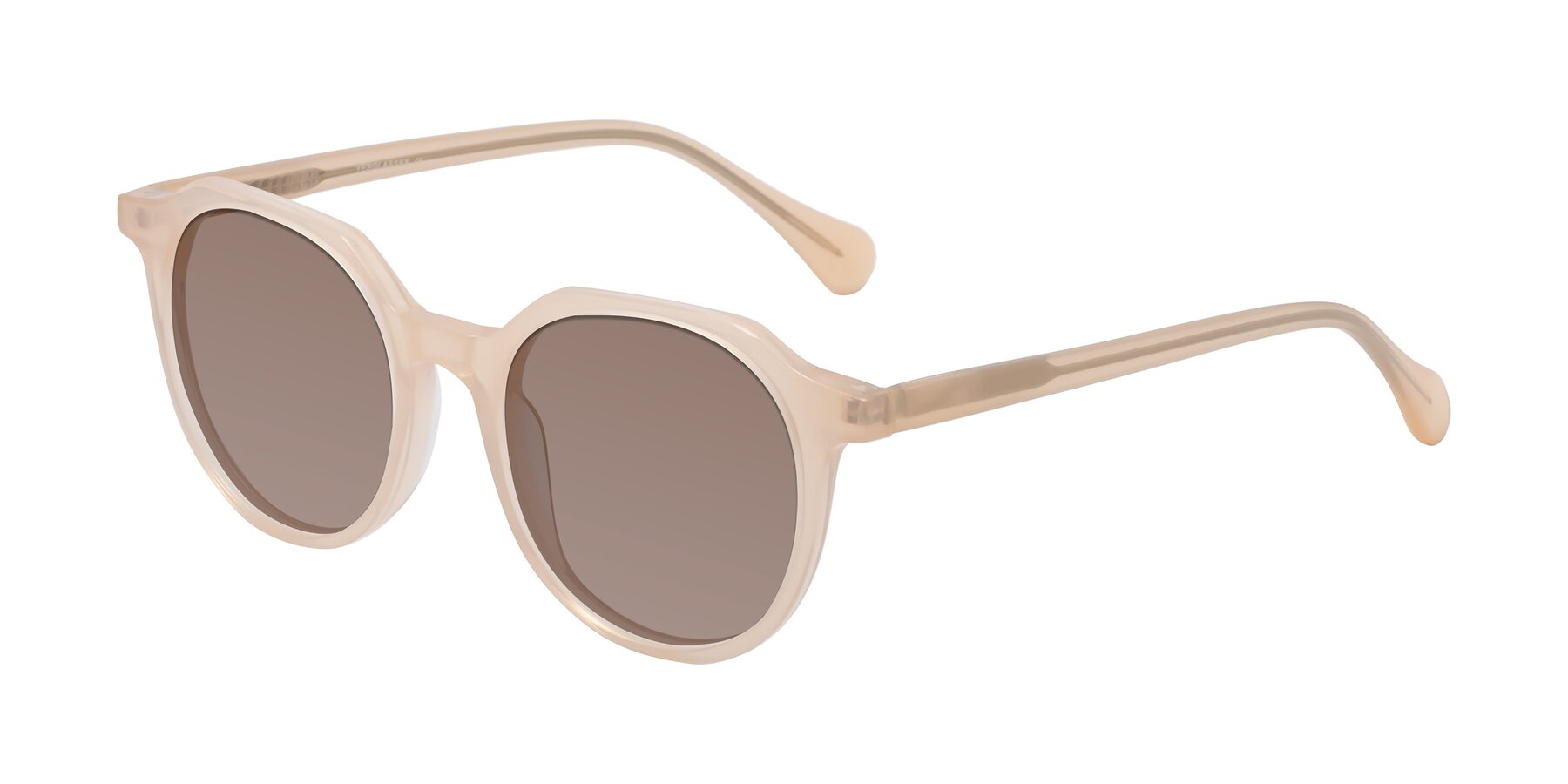 Angle of Payper in Pale Pink with Medium Brown Tinted Lenses