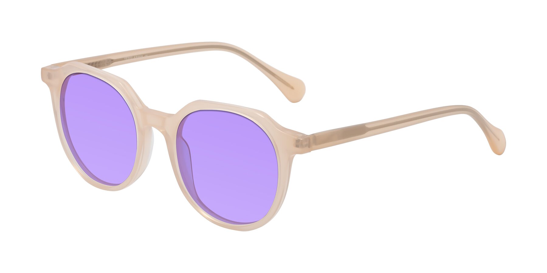 Angle of Payper in Pale Pink with Medium Purple Tinted Lenses