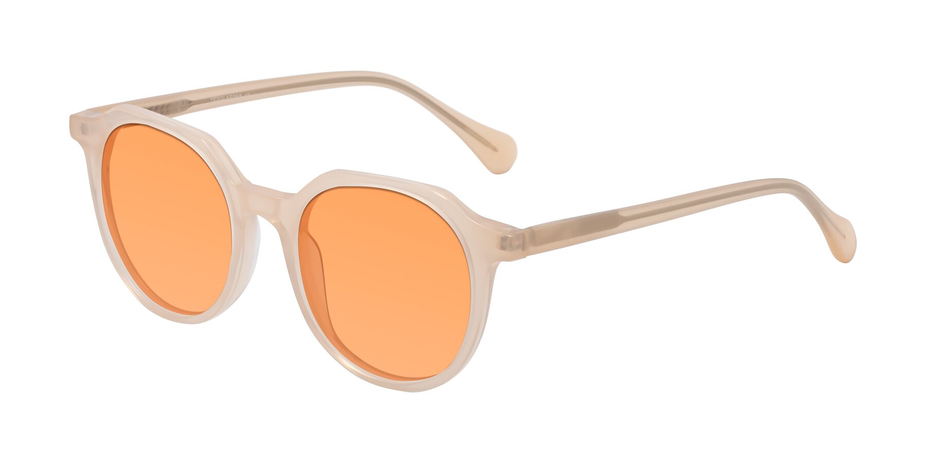 Angle of Payper in Pale Pink with Medium Orange Tinted Lenses