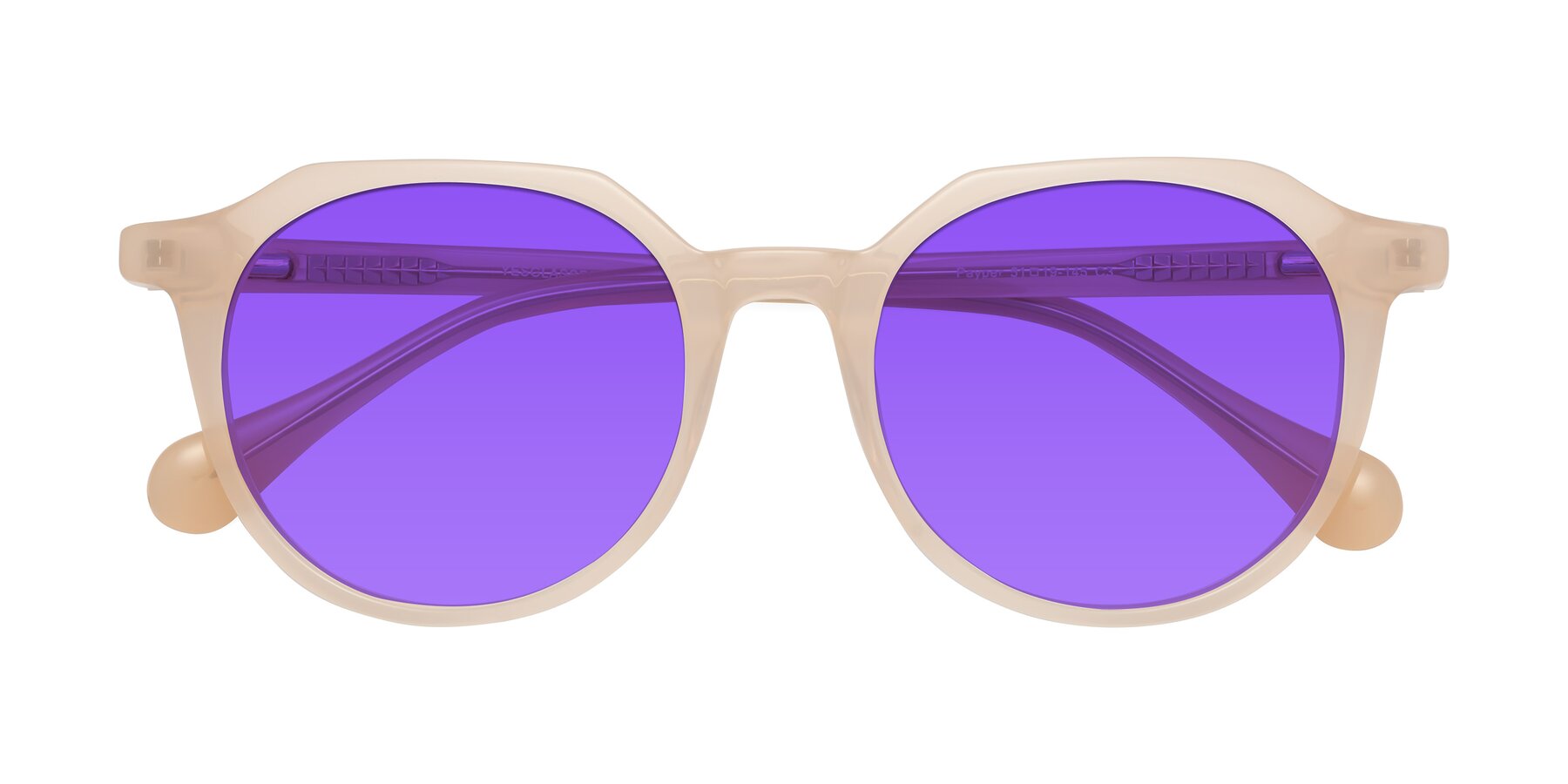 Folded Front of Payper in Pale Pink with Purple Tinted Lenses