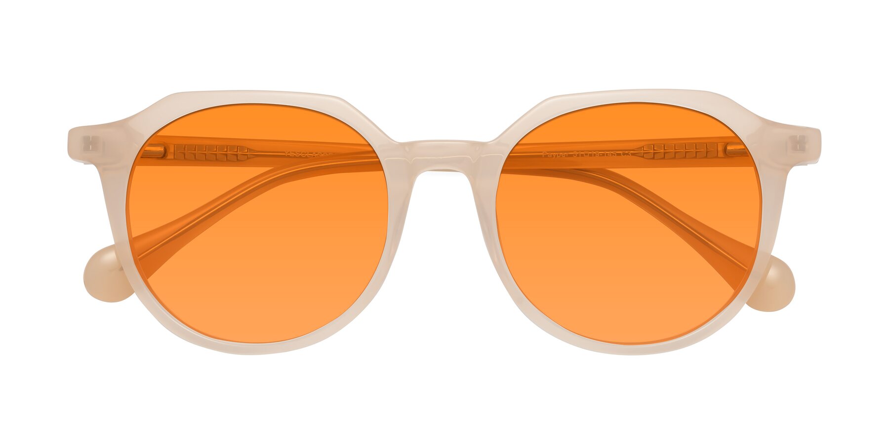 Folded Front of Payper in Pale Pink with Orange Tinted Lenses