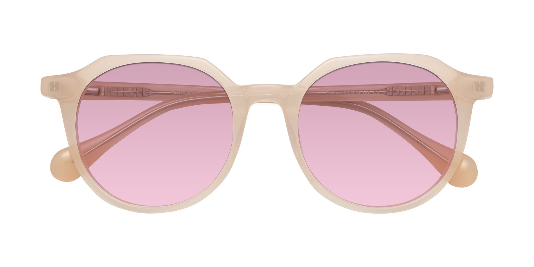 Folded Front of Payper in Pale Pink with Light Wine Tinted Lenses