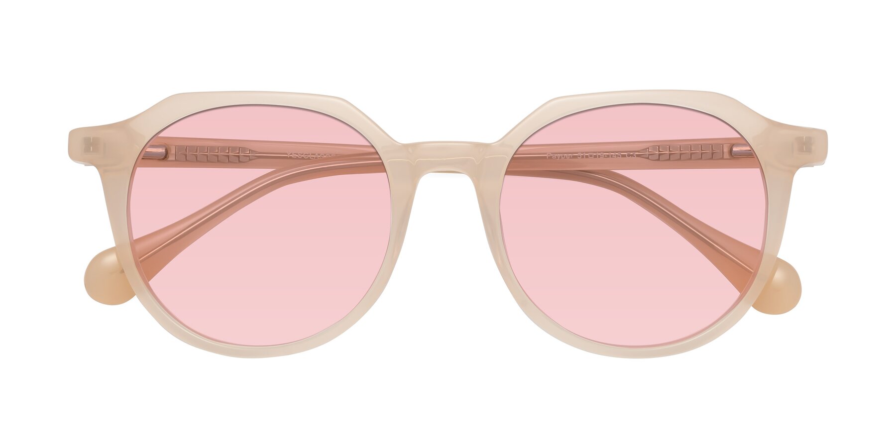 Folded Front of Payper in Pale Pink with Light Garnet Tinted Lenses