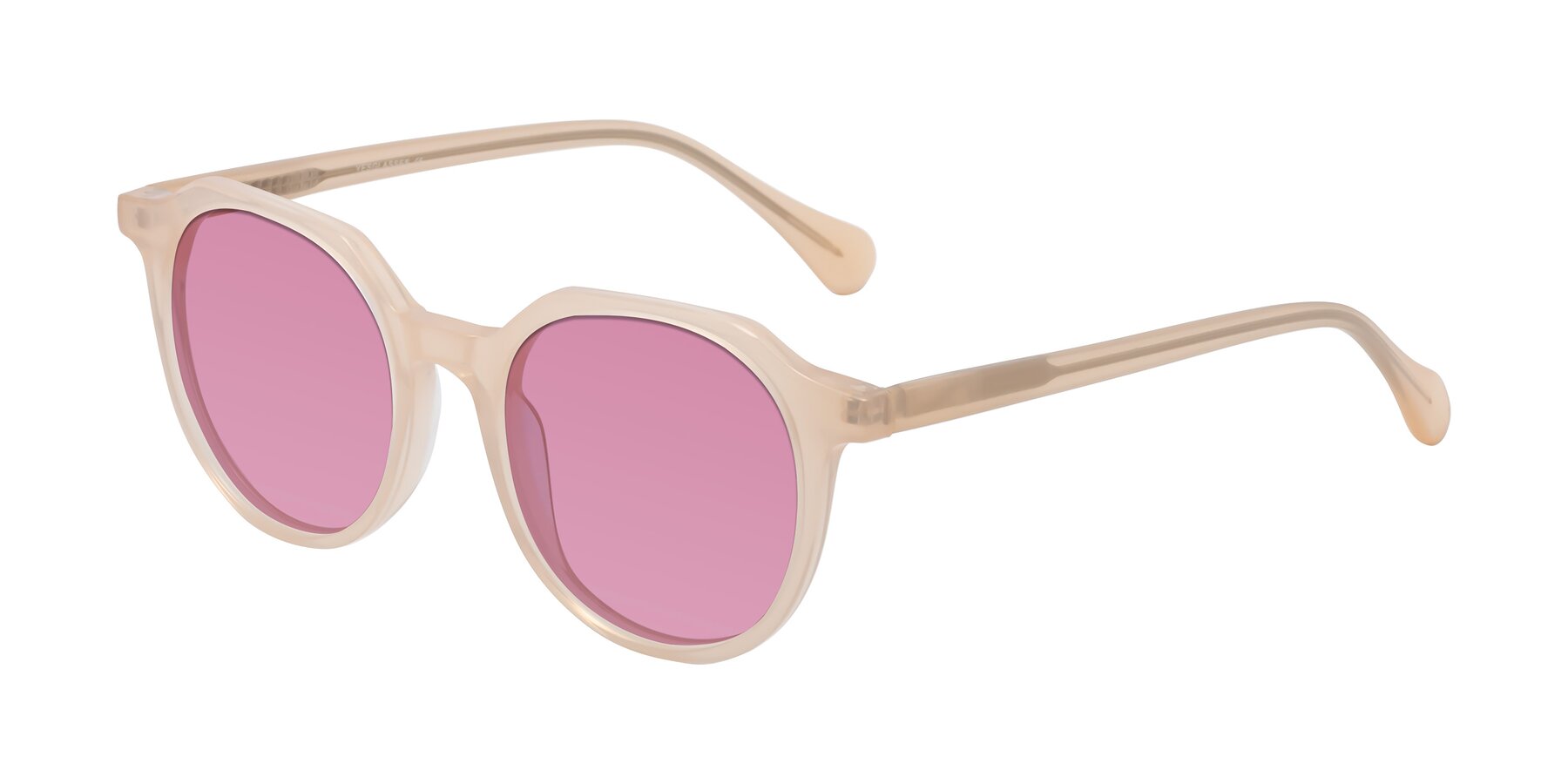 Angle of Payper in Pale Pink with Medium Wine Tinted Lenses