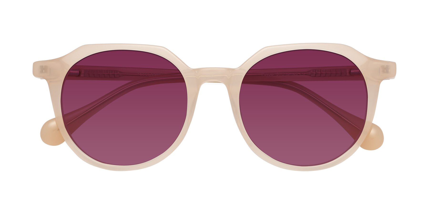 Folded Front of Payper in Pale Pink with Wine Tinted Lenses