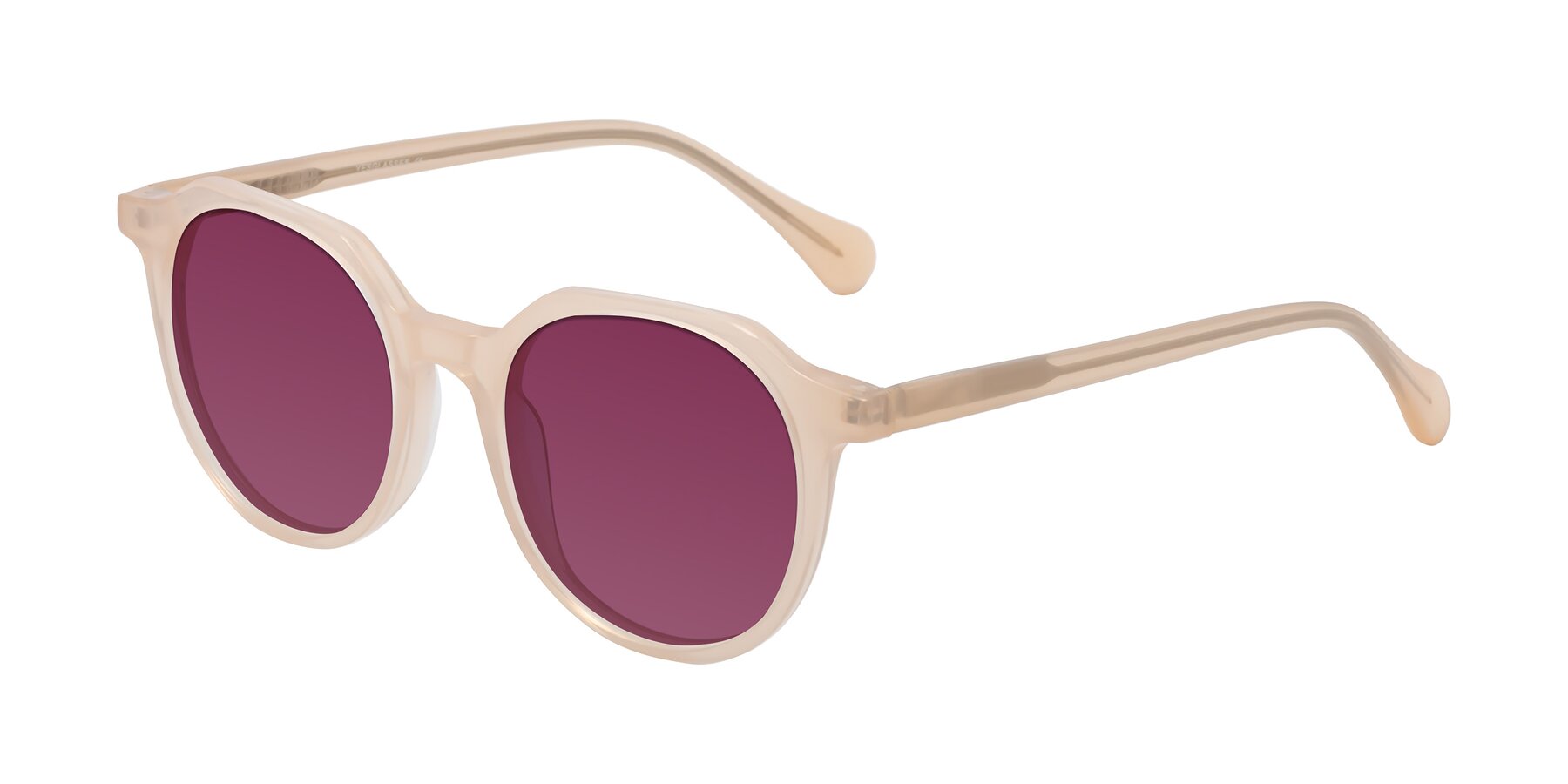 Angle of Payper in Pale Pink with Wine Tinted Lenses