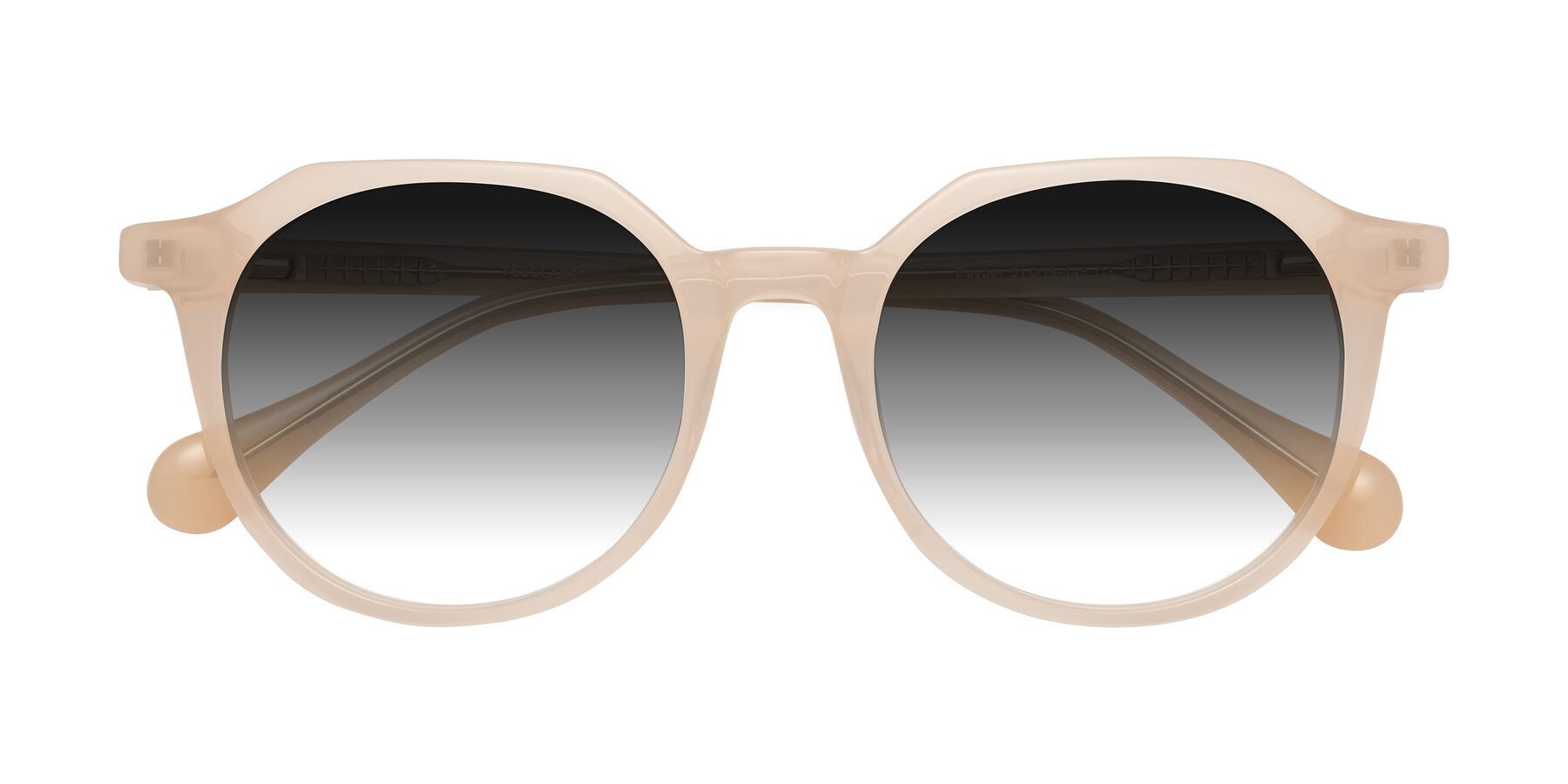 Folded Front of Payper in Pale Pink with Gray Gradient Lenses